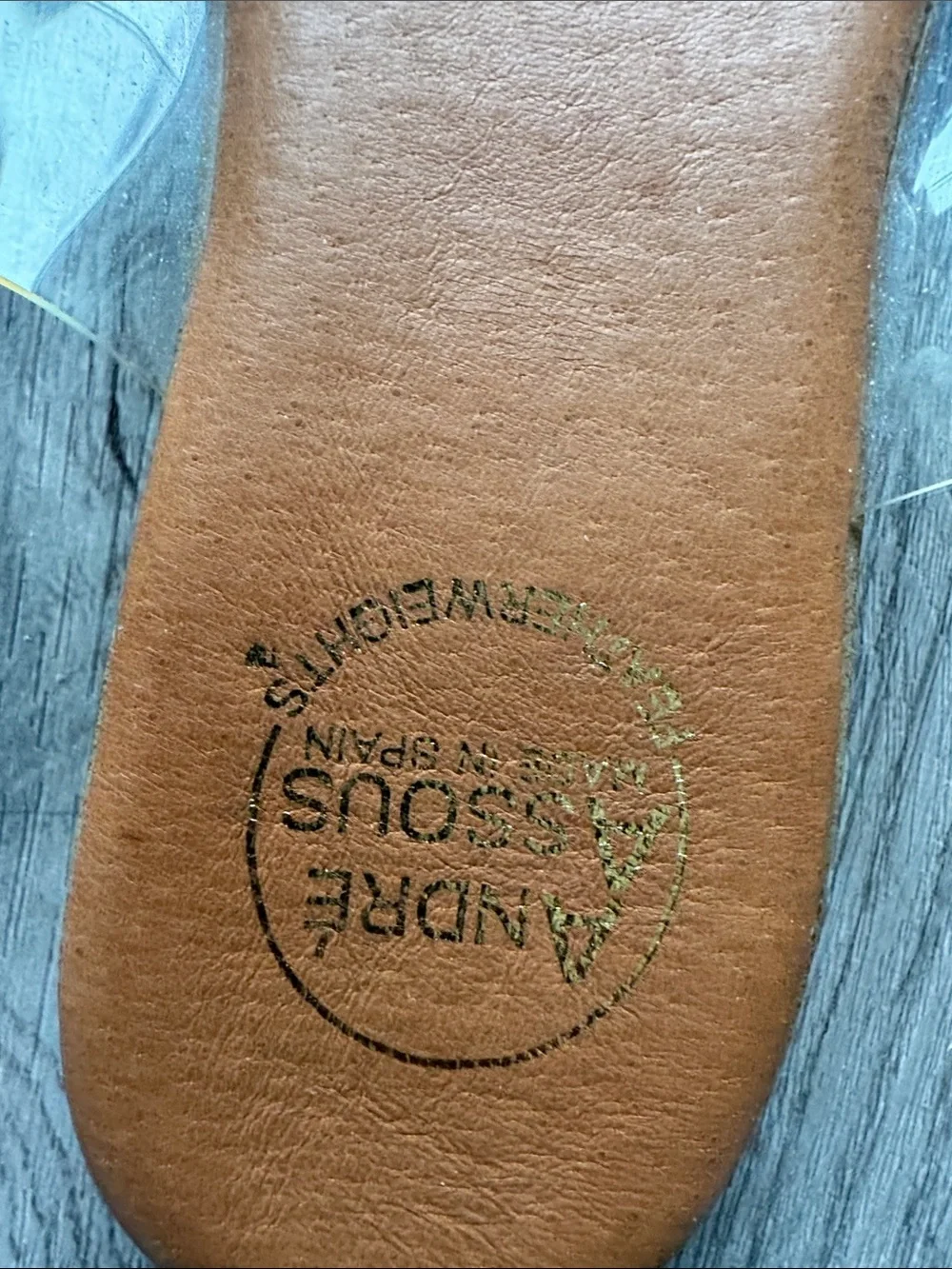 Andre Assous Clear-Strap Brown Slide Sandals for Women